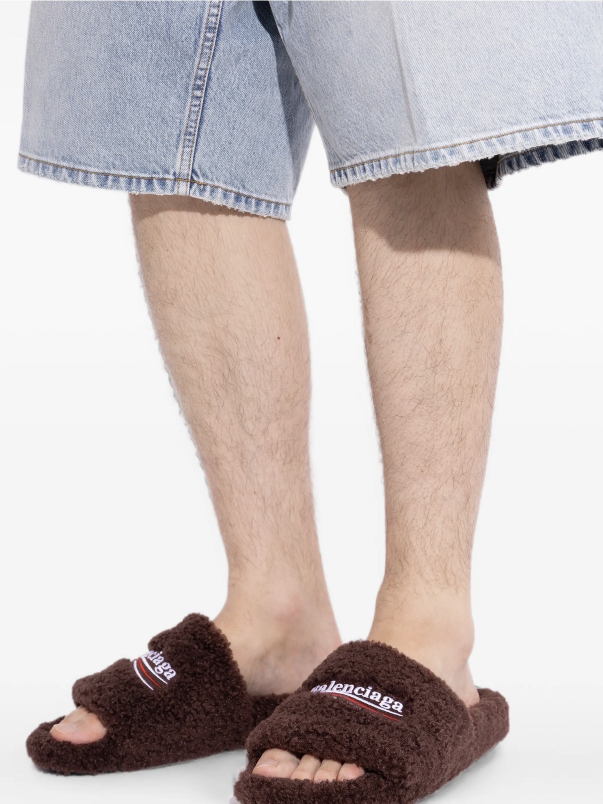 Balenciaga furry slippers